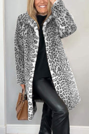 Arabella Winstanley | Leopard Print Faux Fur Longline Coat