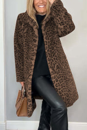 Arabella Winstanley | Leopard Print Faux Fur Longline Coat