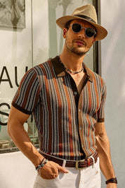 Enzo Bellini | Riviera Pattern Knit Polo Luxe
