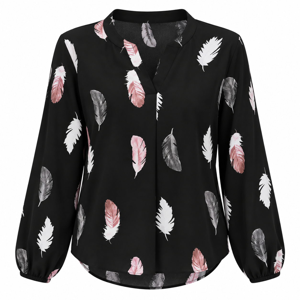 Rhiannon Blackwood | Feather Print Blouse With Balloon Sleeves