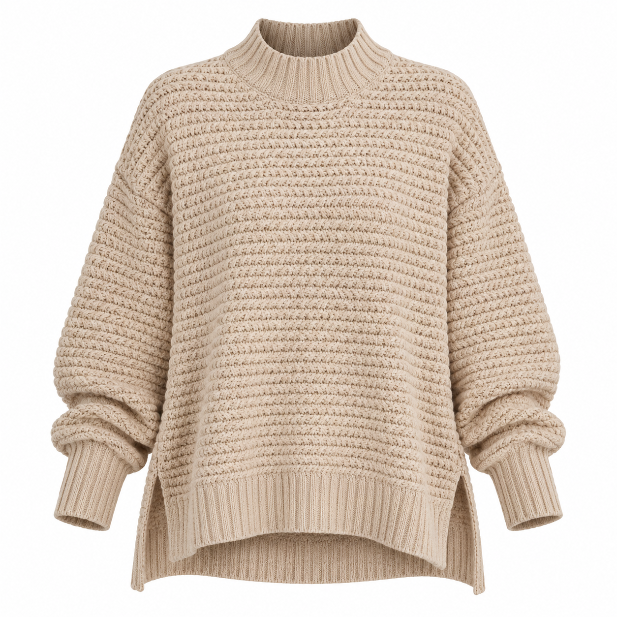 Catriona Mackenzie | Ribbed Knit Side-Slit Sweater