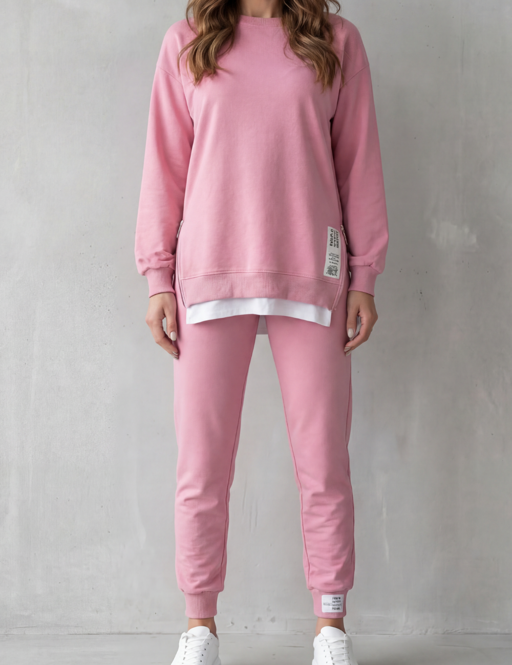 Poppy Hall | Grey Marl Oversized Sweatshirt & Jogger Lounge Set