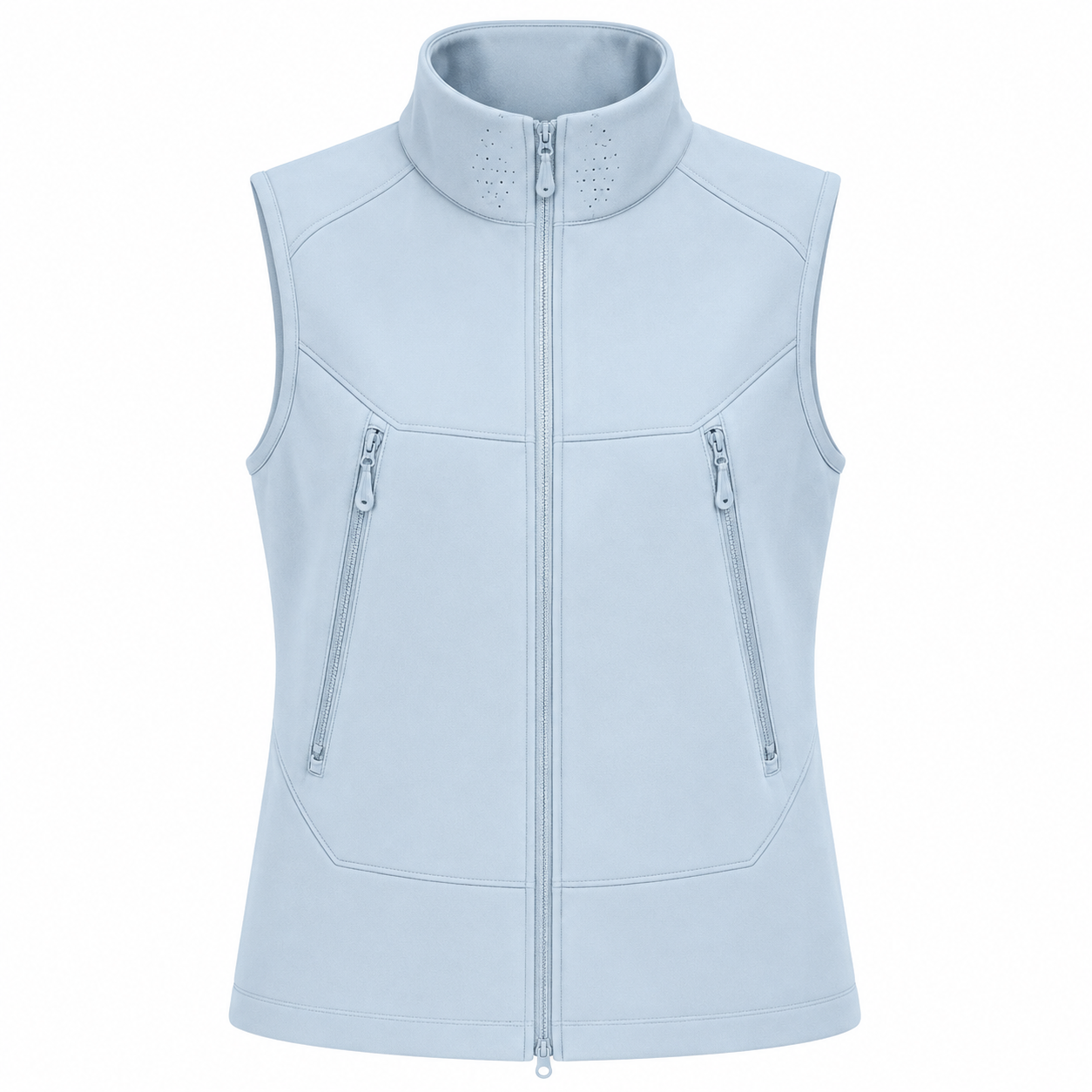 Rosie Hammond | Softshell Zip-Up Gilet in Ice Blue