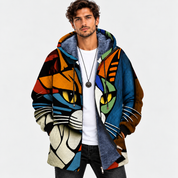 Rowan Ellicott | Mens Jacket With Artistic Cat Print