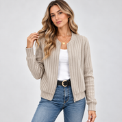 Rowena Ashford | Ribbed Zip-Up Longline Cardigan