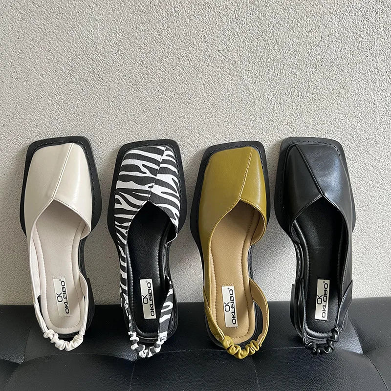 Sienna Hartwell | Square Toe Slingback Flats For Women
