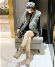 Arabella Hughes | Fur Trim Suede Ankle Boots