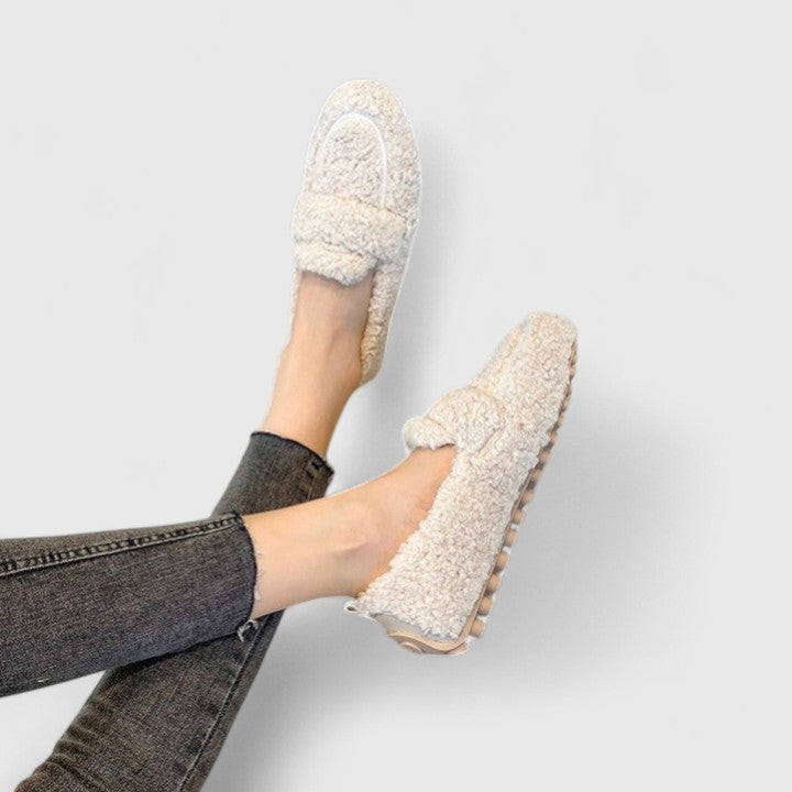 Nadia Fenshaw | Faux Shearling Loafer Slippers