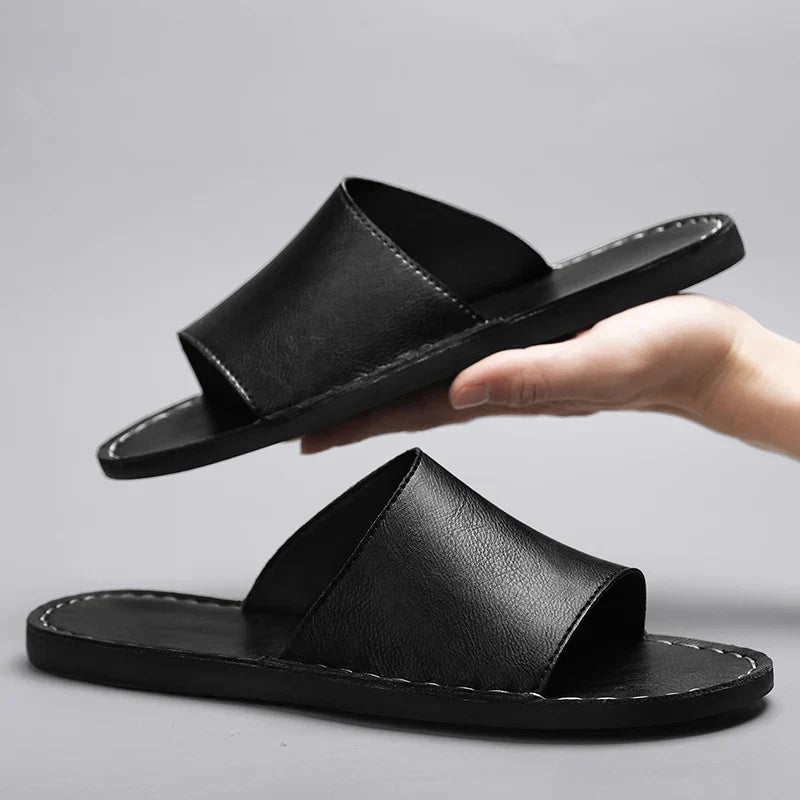 Alessandro Vieri | Leather Slide Sandals For Men