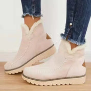 Amelia Pennington | Suede Ankle Boots With Faux Fur Trim