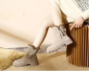 Arabella Hughes | Fur Trim Suede Ankle Boots