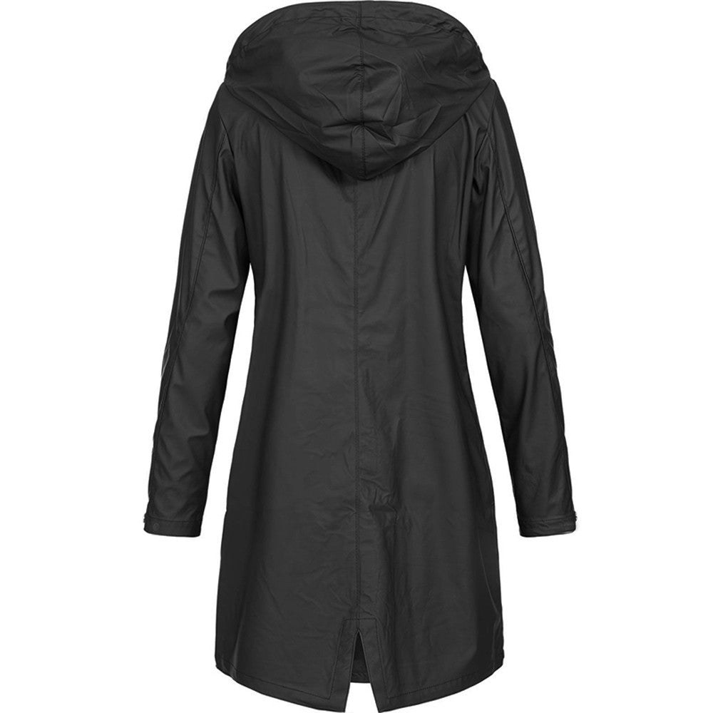 Harriet Woods | Veste de pluie imperméable à capuche noire