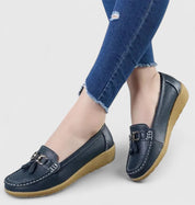 Daisy Fenwick | Red Vegan Leather Tassel Loafers