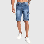 Nathan Harris | Men's Washed Denim Cargo Shorts