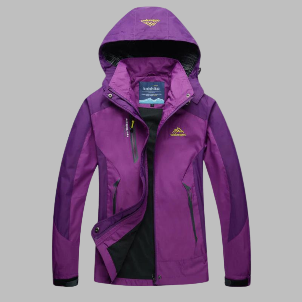 Freya Sutton | Women's Waterproof Hooded Outdoor Jacket in Purple