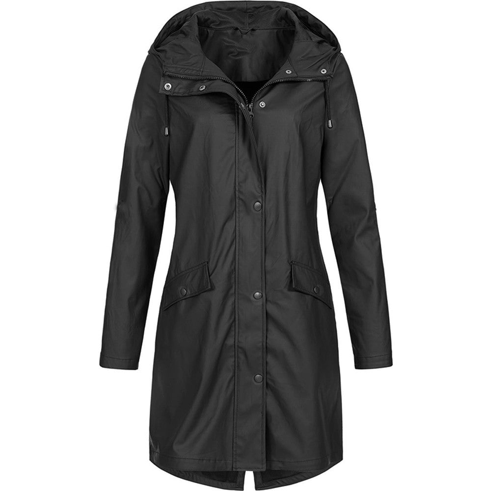 Harriet Woods | Veste de pluie imperméable à capuche noire