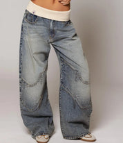Aria Lane | Vintage Wide-Leg Denim Jeans