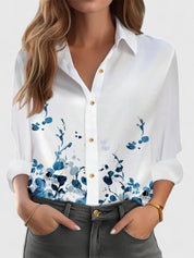 Beatrice Stanmore | Printed Collared Blouse With Long Sleeves