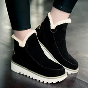 Amelia Pennington | Suede Ankle Boots With Faux Fur Trim