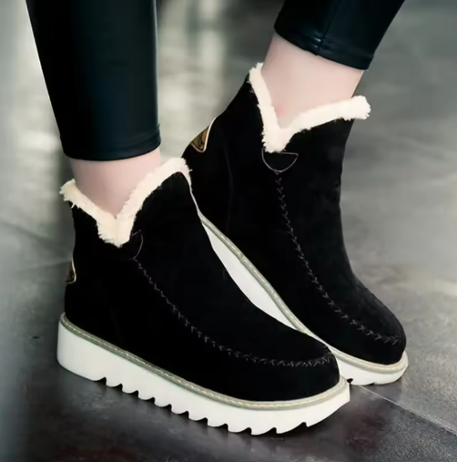 Amelia Pennington | Suede Ankle Boots With Faux Fur Trim