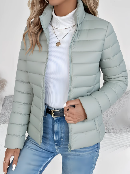 Harriet Woods | Sage Green Lightweight Quilted Puffer Jacket