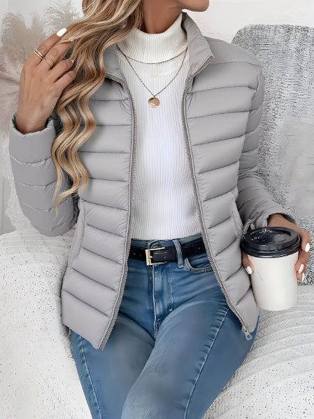 Harriet Woods | Sage Green Lightweight Quilted Puffer Jacket