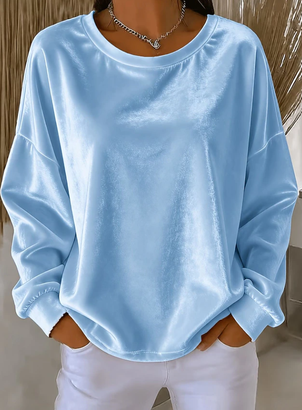 Eloise Bell | Relaxed Velvet Long Sleeve Blouse
