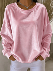 Eloise Bell | Relaxed Velvet Long Sleeve Blouse