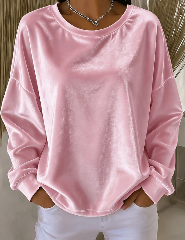Eloise Bell | Blouse décontractée en velours à manches longues