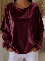 Eloise Bell | Relaxed Velvet Long Sleeve Blouse