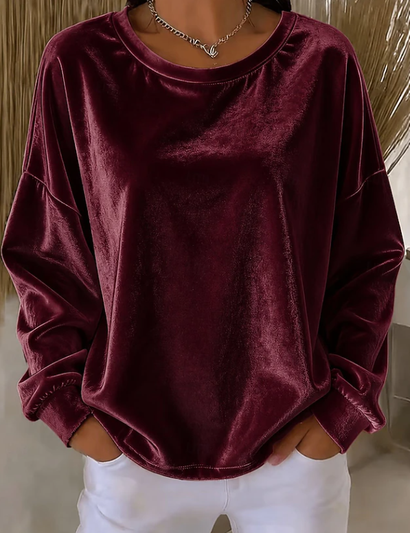 Eloise Bell | Blouse décontractée en velours à manches longues