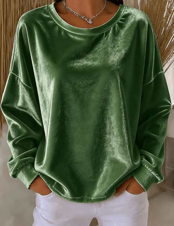 Eloise Bell | Blouse décontractée en velours à manches longues