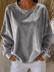 Eloise Bell | Relaxed Velvet Long Sleeve Blouse