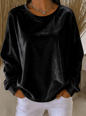 Eloise Bell | Relaxed Velvet Long Sleeve Blouse