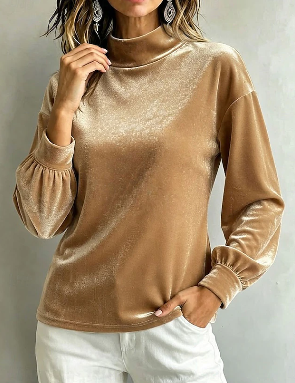 Orla Fitzgerald | Blouse en velours à col montant