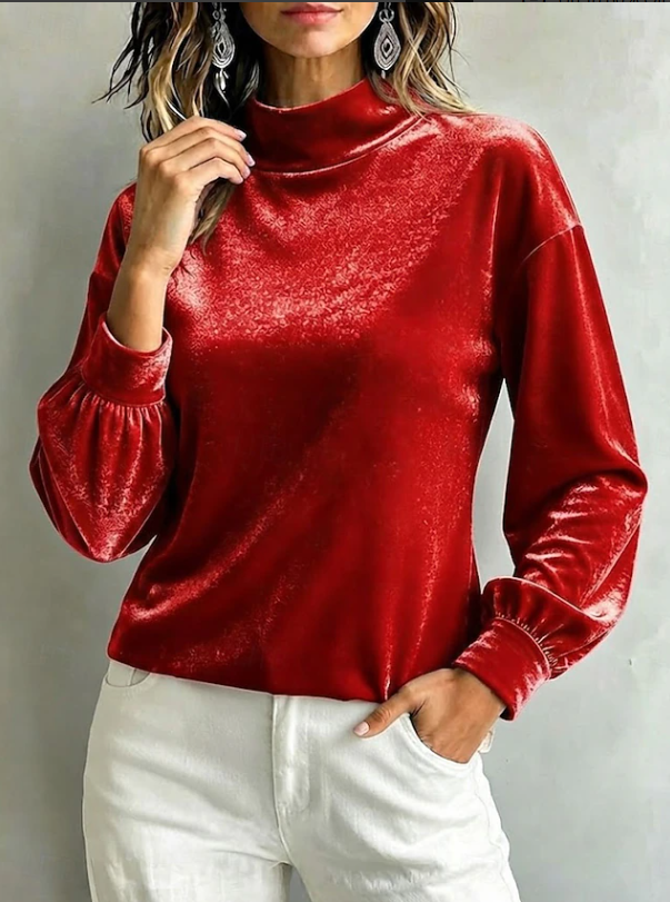 Orla Fitzgerald | Velvet High Neck Blouse