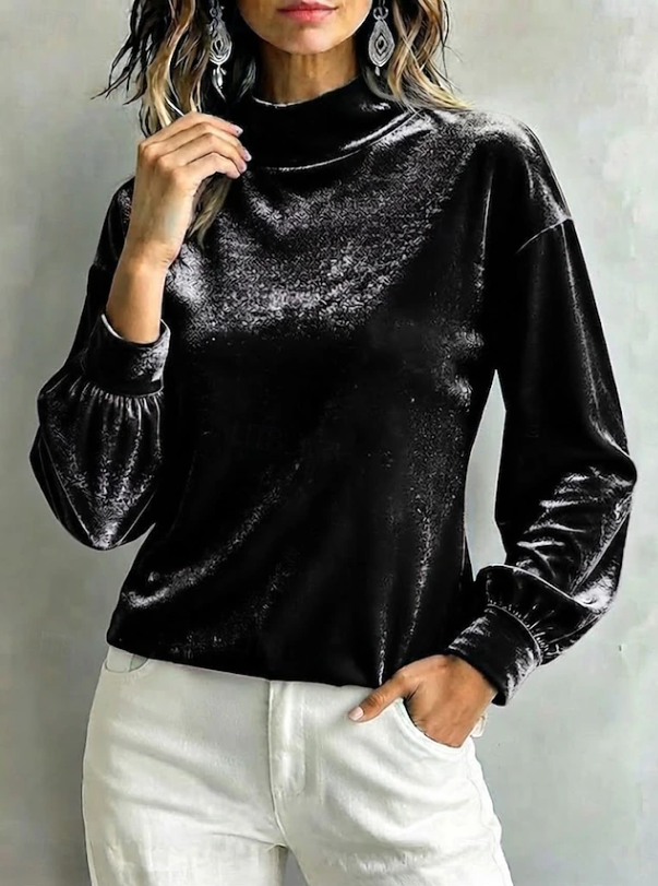 Orla Fitzgerald | Velvet High Neck Blouse