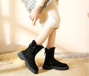 Arabella Hughes | Fur Trim Suede Ankle Boots