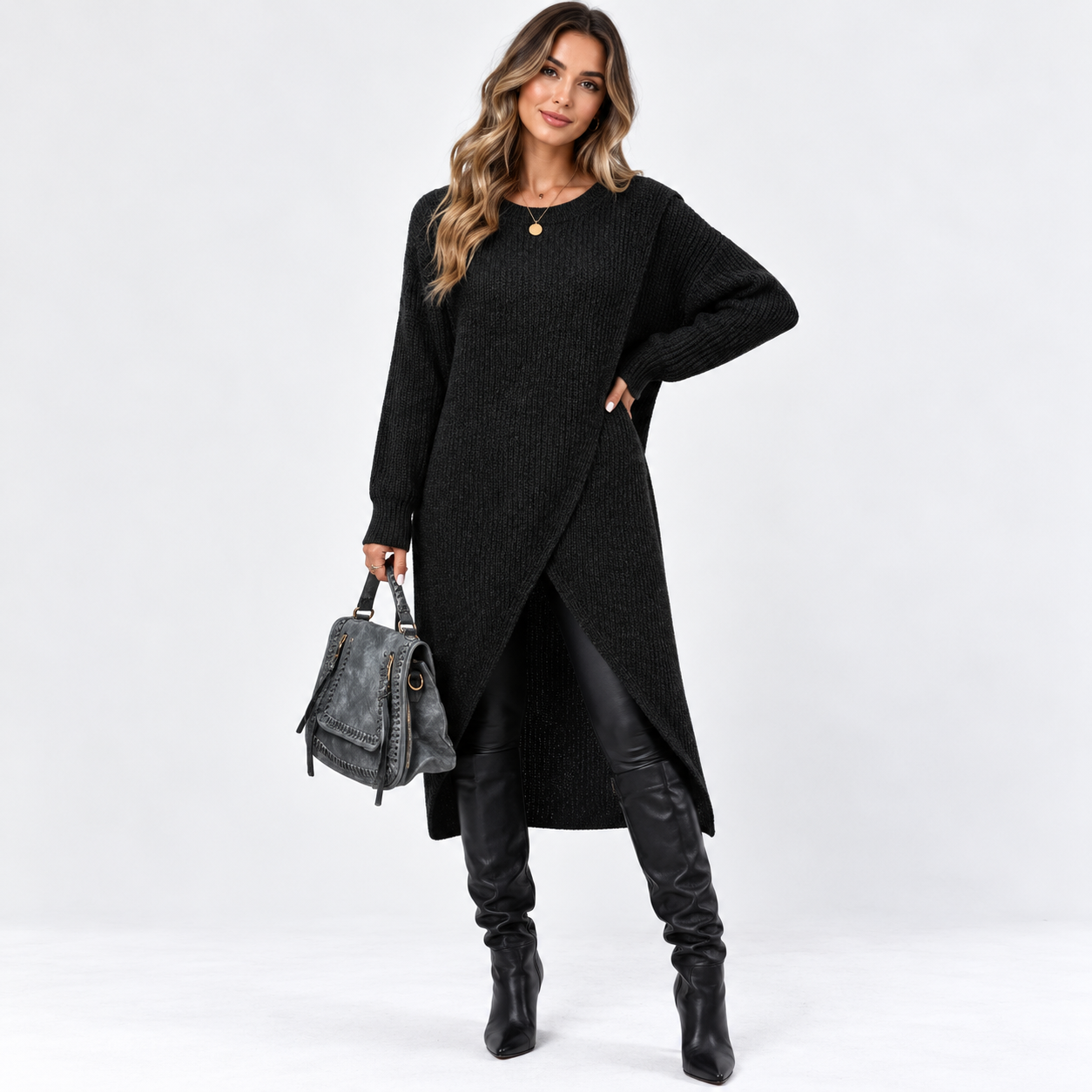 Selina Thorncliffe | Robe-pull en maille portefeuille
