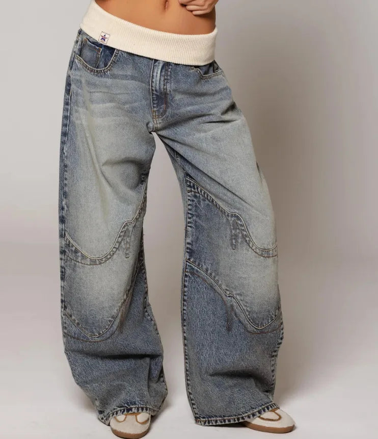 Sienna Laurent | Vintage Wide Leg Jeans For Women