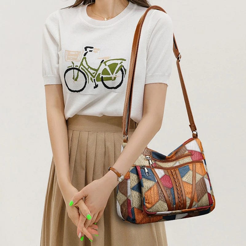 Cressida Ashby | Sac bandoulière hobo en cuir patchwork