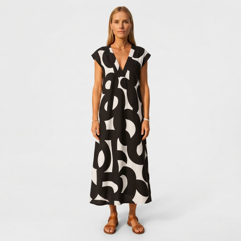 SophiaWhitmoreAbstractPrintV-NeckMaxiDress-model.jpg