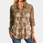Briony Marlow | Geometric Print Button-Front Blouse