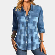 Briony Marlow | Geometric Print Button-Front Blouse