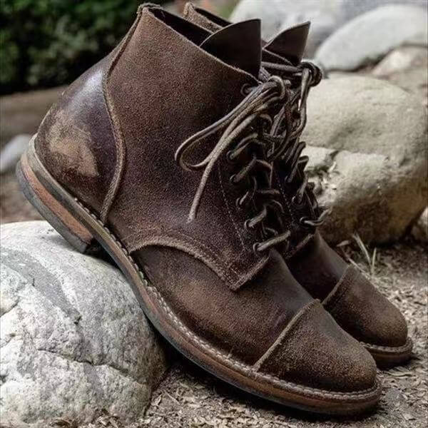 Nathaniel Hughes | Vintage Leather Lace-Up Boots For Men