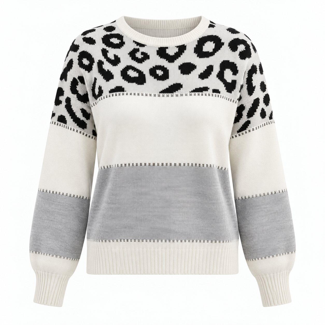 Sylvia Prendergast | Pull bicolore à imprimé léopard