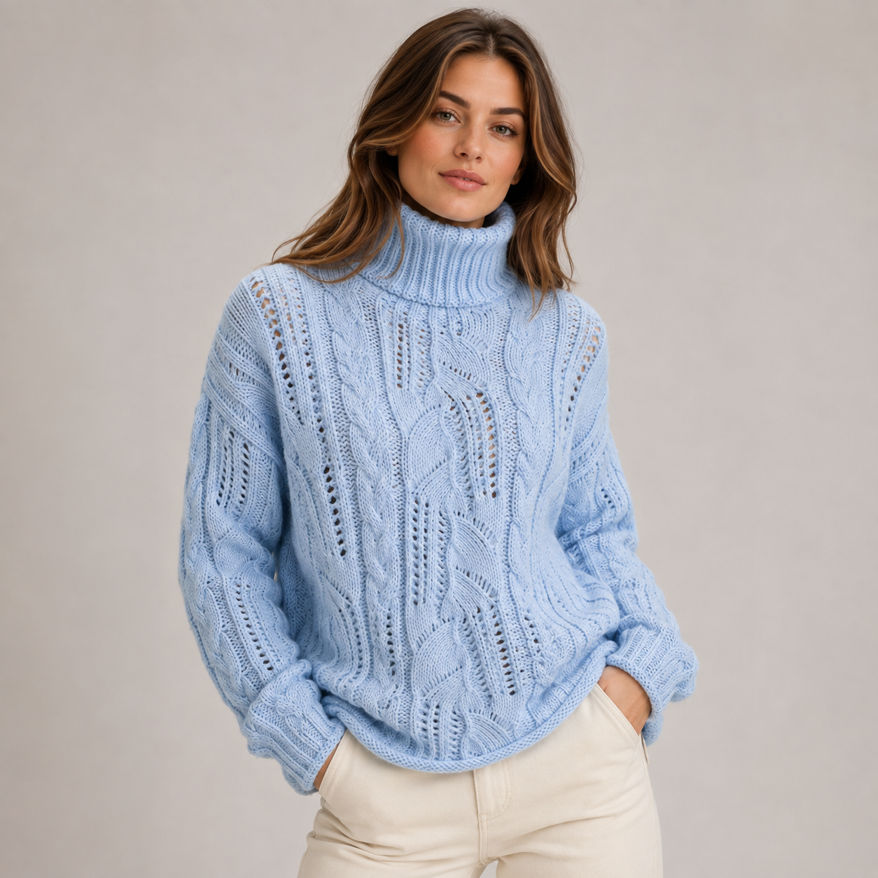 Tabitha Green | Cable Knit Turtleneck Sweater