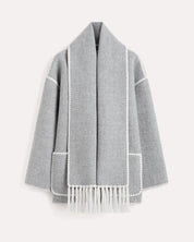 Bethan Marlowe | Veste oversize en mélange de laine avec bordure à franges