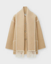 Bethan Marlowe | Veste oversize en mélange de laine avec bordure à franges