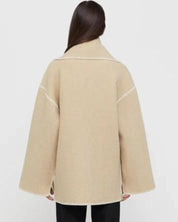 Bethan Marlowe | Veste oversize en mélange de laine avec bordure à franges